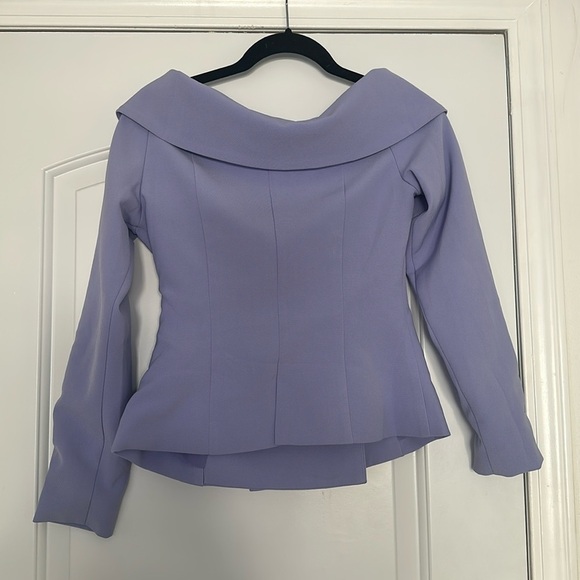 NWT ASOS Lavish Alice Bardot Double Breasted Tuxedo Jacket Lavender Lilac Sz 2 - Picture 6 of 9